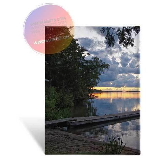 Hardcover Journal Pine Ridge Resort Sunset Deer Lake Minnesota - Kari Yearous Photography WinonaGifts KetoGifts LoveDecorah