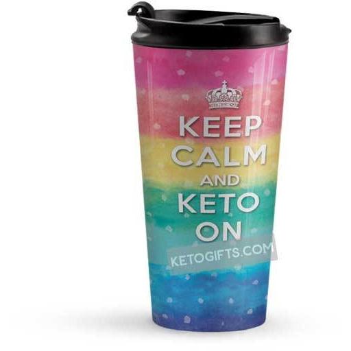 Keto Travel Mug Keep Calm and Keto On - Kari Yearous Photography WinonaGifts KetoGifts LoveDecorah