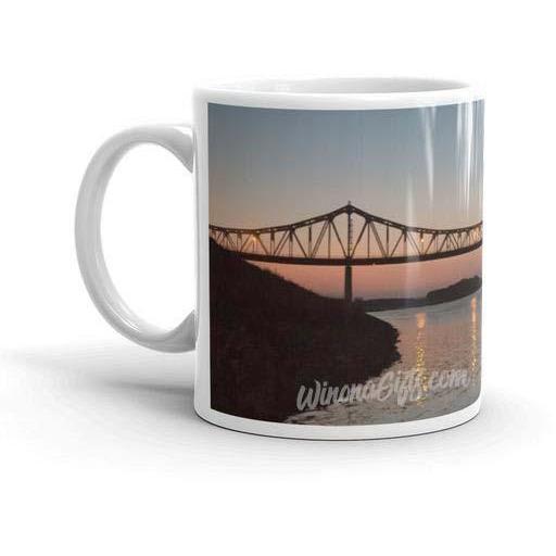Winona Minnesota Mug Bridge at Sunset - Kari Yearous Photography WinonaGifts KetoGifts LoveDecorah