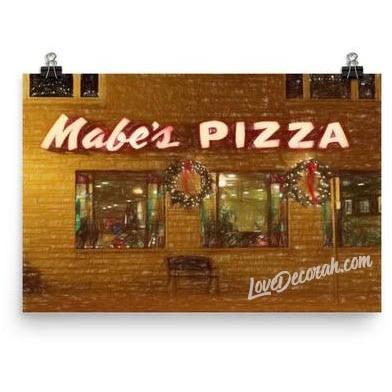 Poster, Mabe's Pizza in Decorah, Iowa - Digital Sketch - Kari Yearous Photography