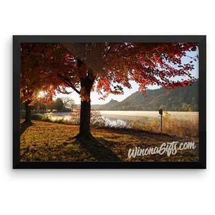Framed Poster Sugarloaf With Red Fall Colors - Kari Yearous Photography