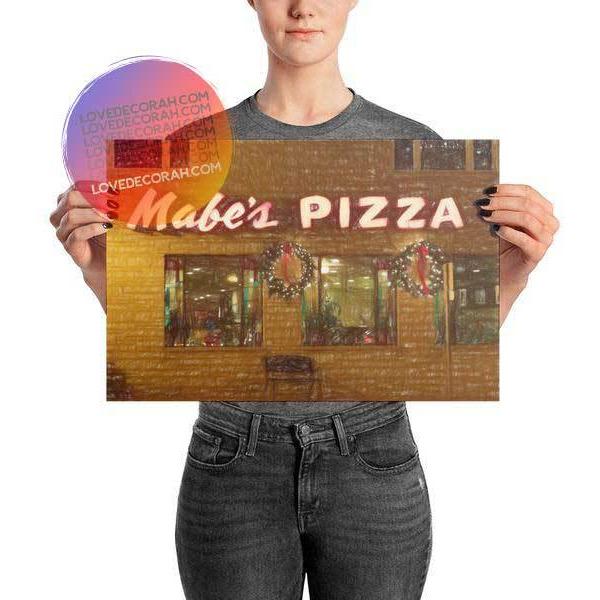 Decorah Iowa Photograph, Mabe's Pizza Digital Sketch - Kari Yearous Photography WinonaGifts KetoGifts LoveDecorah