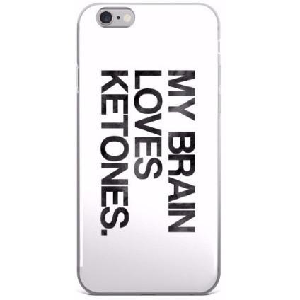 iPhone 5/5s/Se, 6/6s, 6/6s Plus Case, Keto Phone Case Brain Loves Ketones Black Ink Look - Kari Yearous Photography