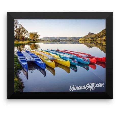 Framed Poster Canoes in the Early Morning Winona Minnesota - Kari Yearous Photography