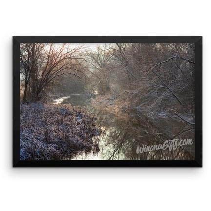Framed Poster Magical Winter at Gilmore Creek Winona - Kari Yearous Photography WinonaGifts KetoGifts LoveDecorah