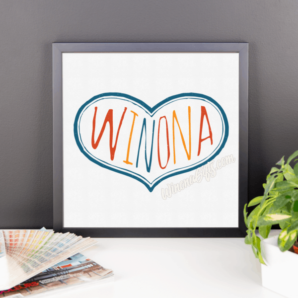 Framed Poster Winona Multicolor Heart - Kari Yearous Photography WinonaGifts KetoGifts LoveDecorah