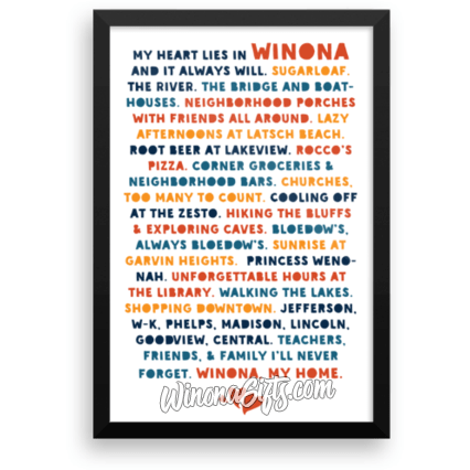 Framed poster My Heart Lies In Winona Public Schools Bold Colors Framed poster My Heart Lies In Winona Public Schools Bold Colors
