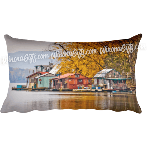 Pillow Boathouses Autumn at Latsch Island - Kari Yearous Photography