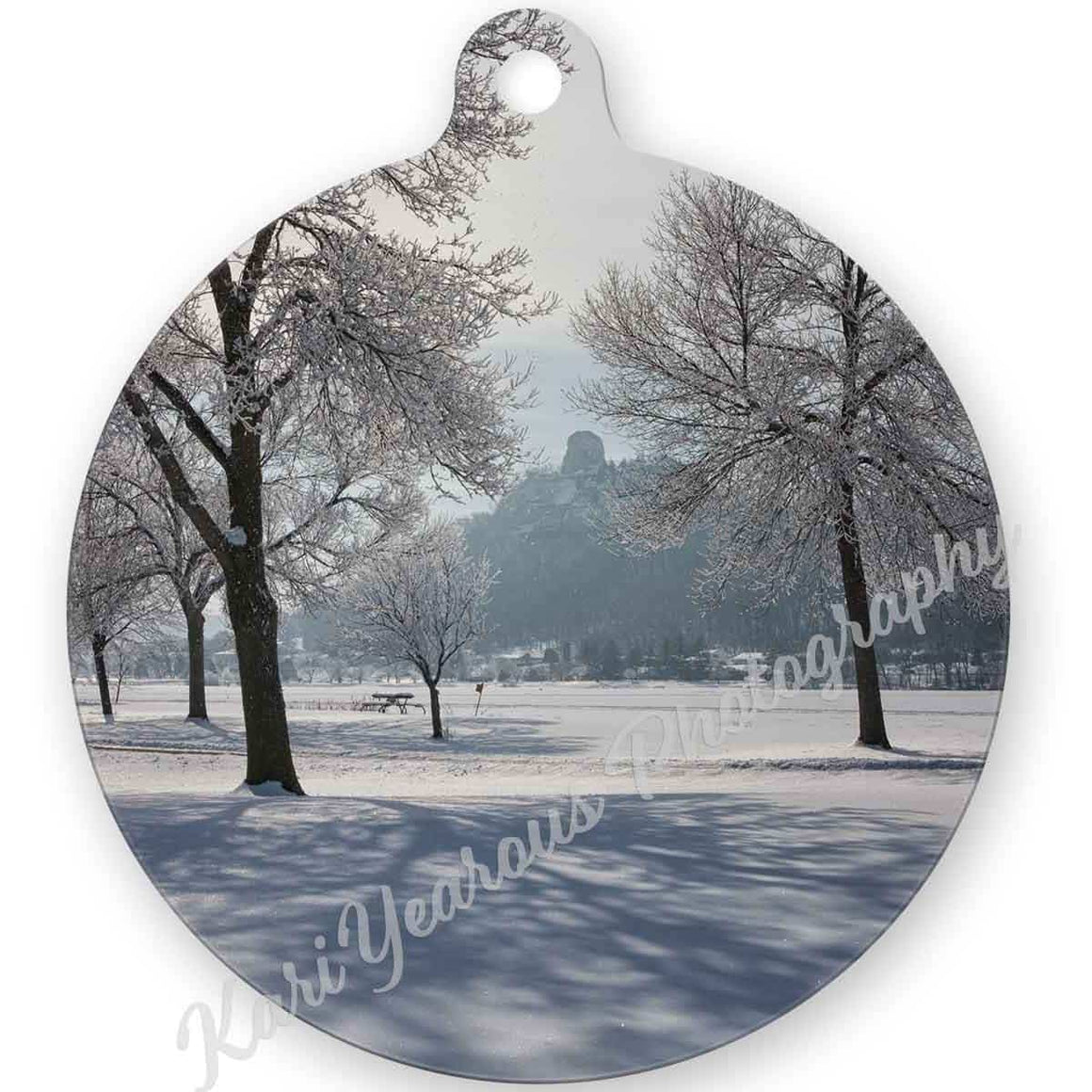 Ornament Metal Sugarloaf Between Frosty Trees - Kari Yearous Photography