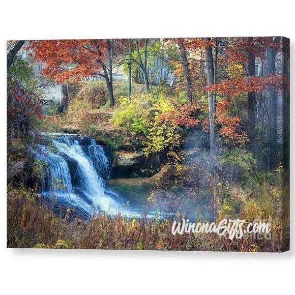 Pickwick Mill Falls in Autumn - Canvas Print - Kari Yearous Photography WinonaGifts KetoGifts LoveDecorah