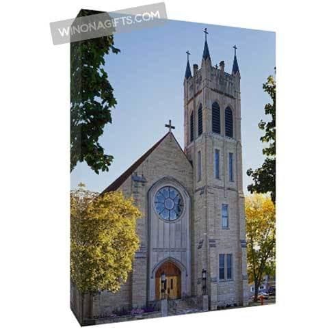 St Martin's Church Winona Minnesota Canvas Wrap 5" x 7" - Kari Yearous Photography WinonaGifts KetoGifts LoveDecorah