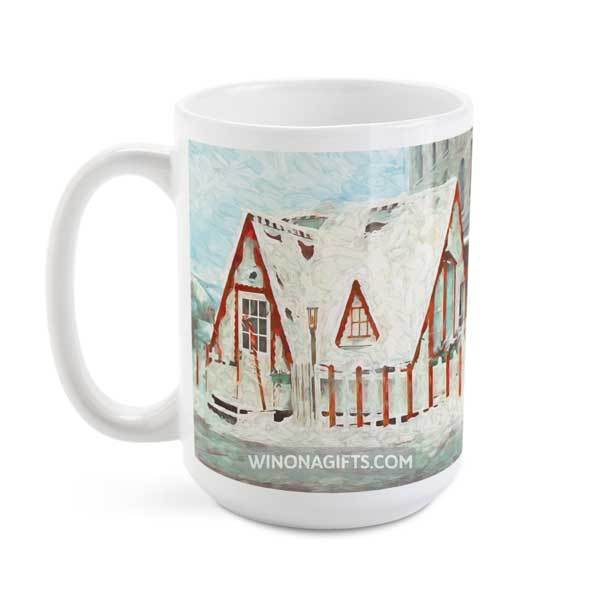 Santa House Downtown Winona Minnesota Coffee Mug, 15 oz - Kari Yearous Photography WinonaGifts KetoGifts LoveDecorah