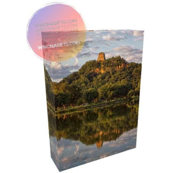 Canvas Wrap Sugarloaf Reflection Winona Minnesota, Size 5" x 7" - Kari Yearous Photography WinonaGifts KetoGifts LoveDecorah
