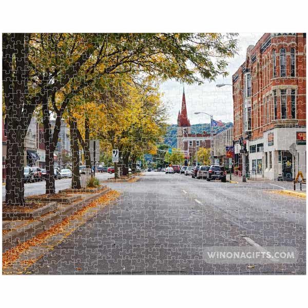 Winona Minnesota Puzzle 520 Pieces Main Street in Fall