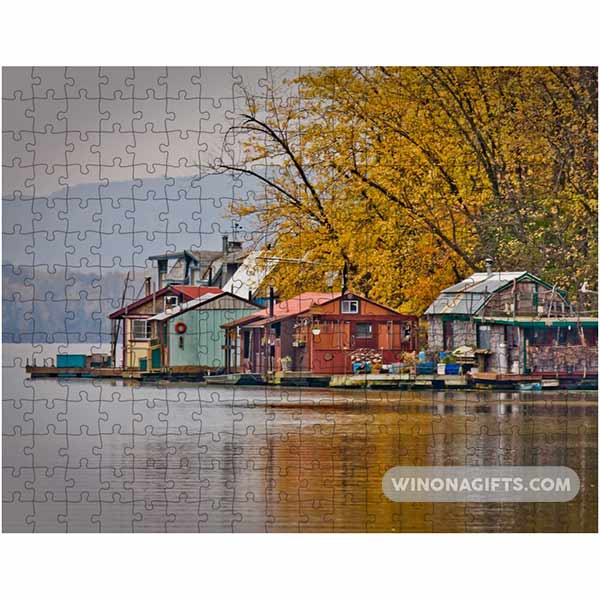 Winona Minnesota Puzzle Boathouses at Latsch Island